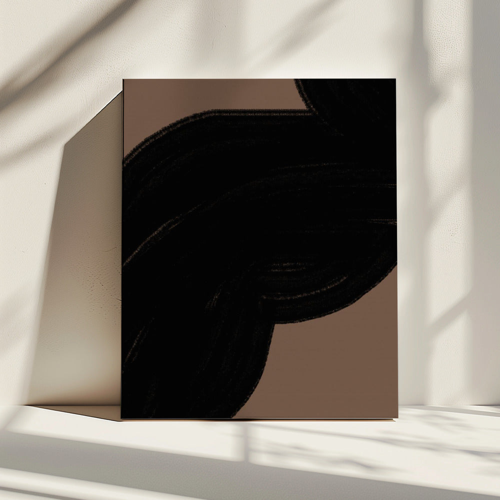Donkere stroming op bruin | Canvas