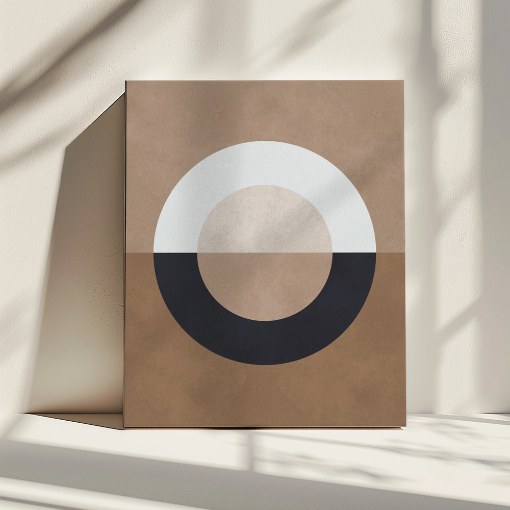 Bruine geometrie 8 | Canvas