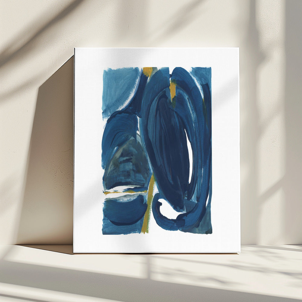 Navy Gold Abstract 1 | Canvas