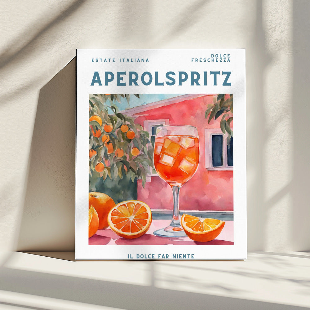 Aperol Spritz, Aquarell, Fris | Canvas