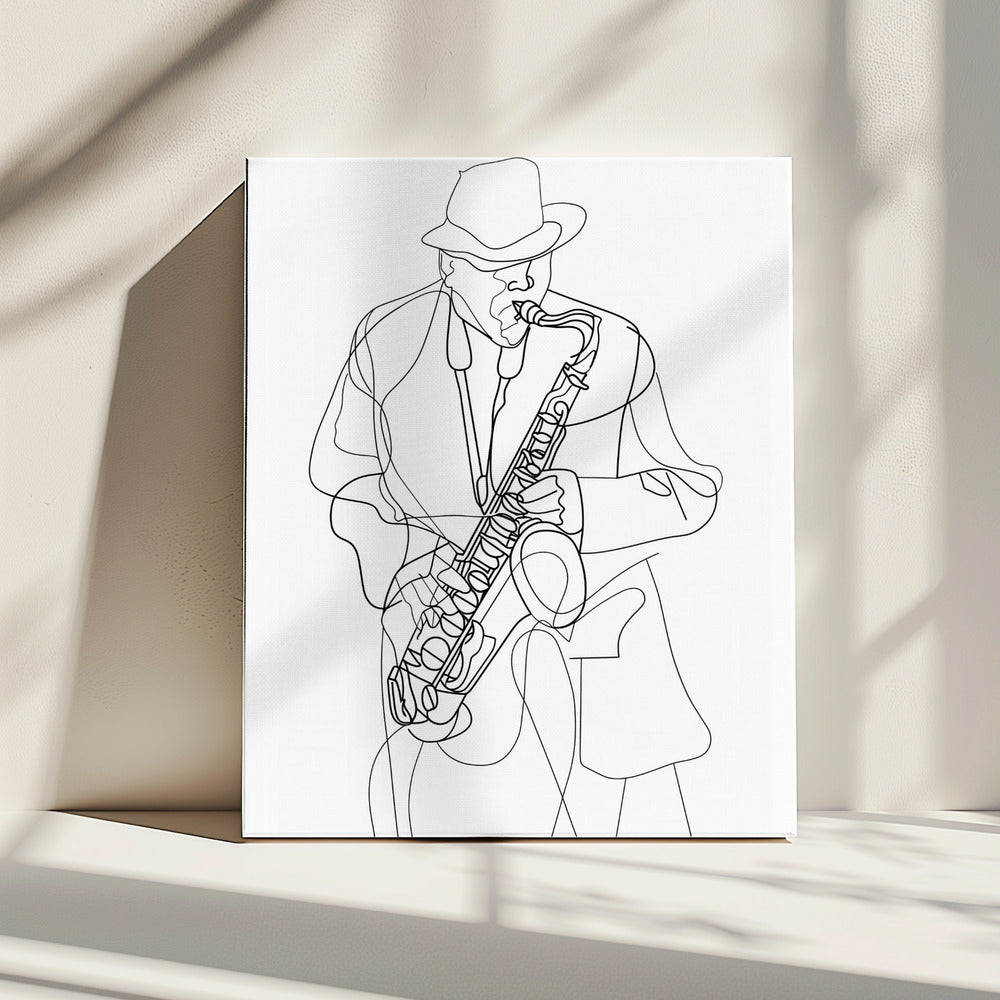Line Art Muzikant 2 | Canvas