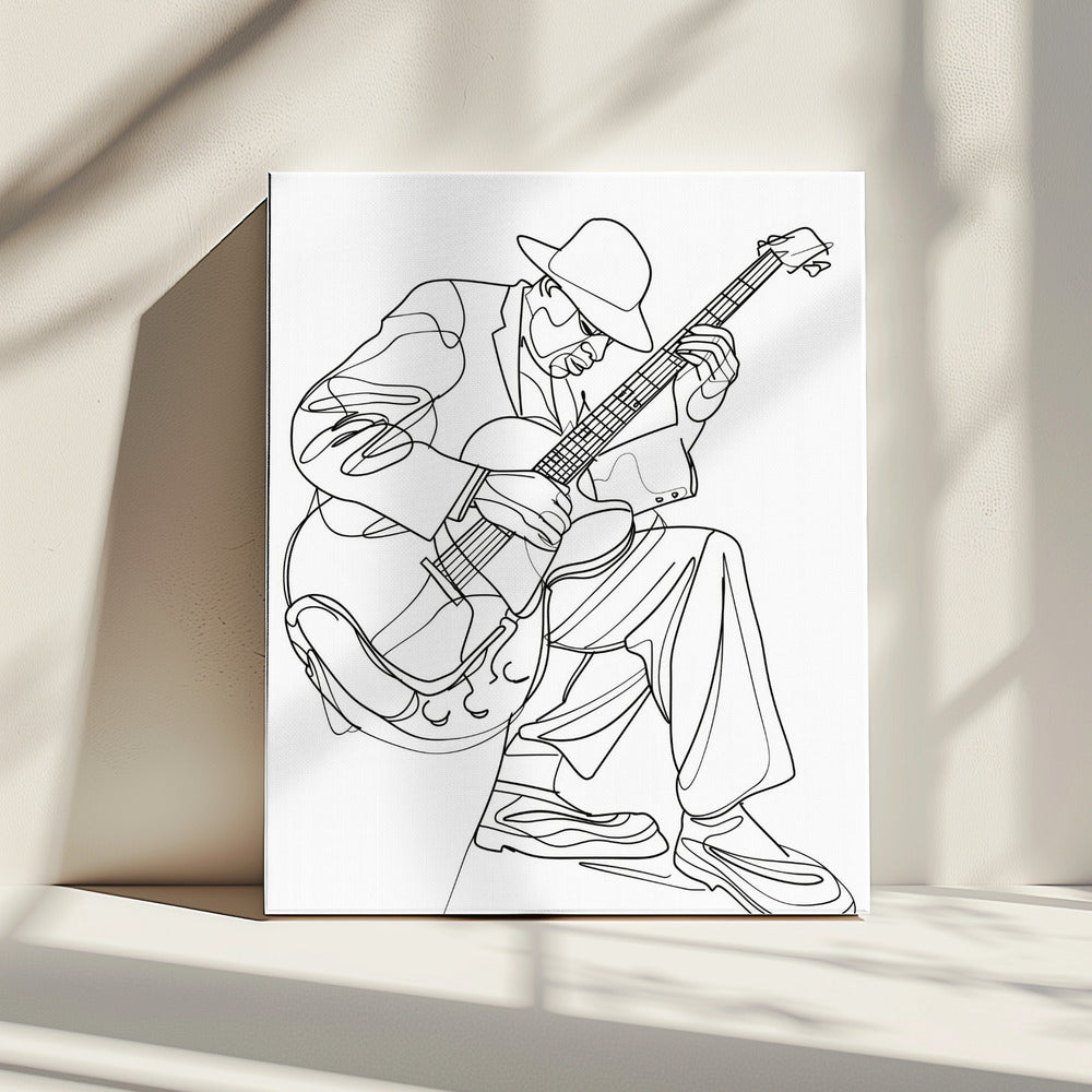 Line Art Muzikant 3 | Canvas