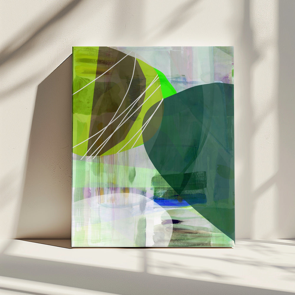 Abstracte groene vormen 2 | Canvas