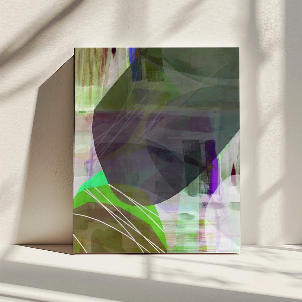 Abstracte groene vormen 1 | Canvas