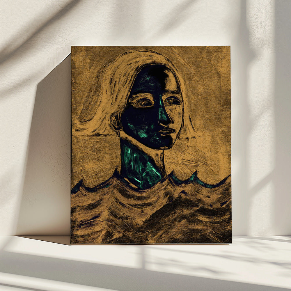 De zwemmer bruin | Canvas