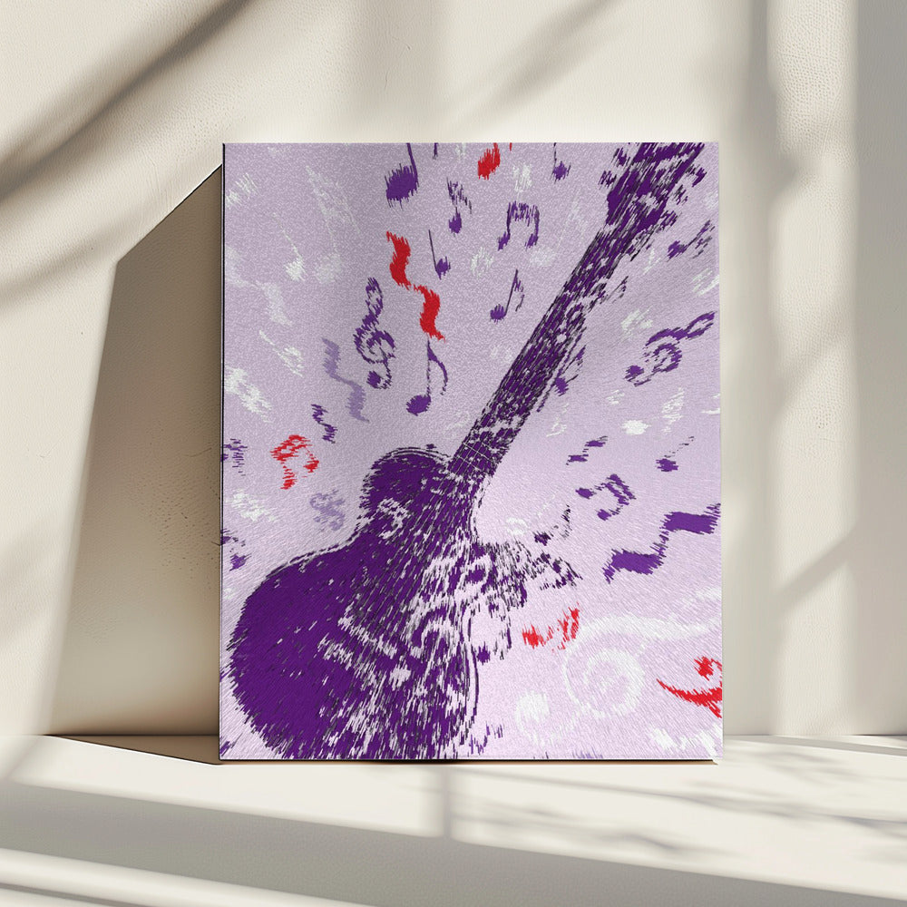 Elektrische gitaar popart exploderend | Canvas
