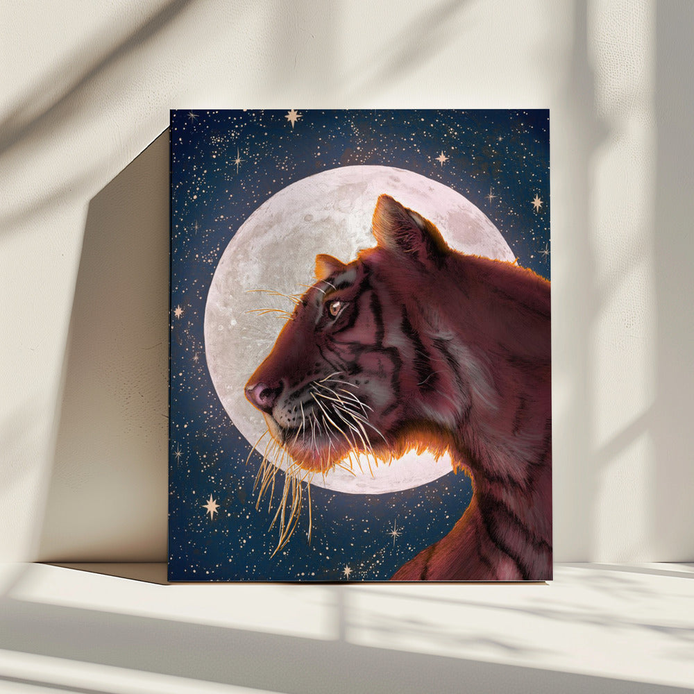 Maan en Tijger Kleur Groot | Canvas