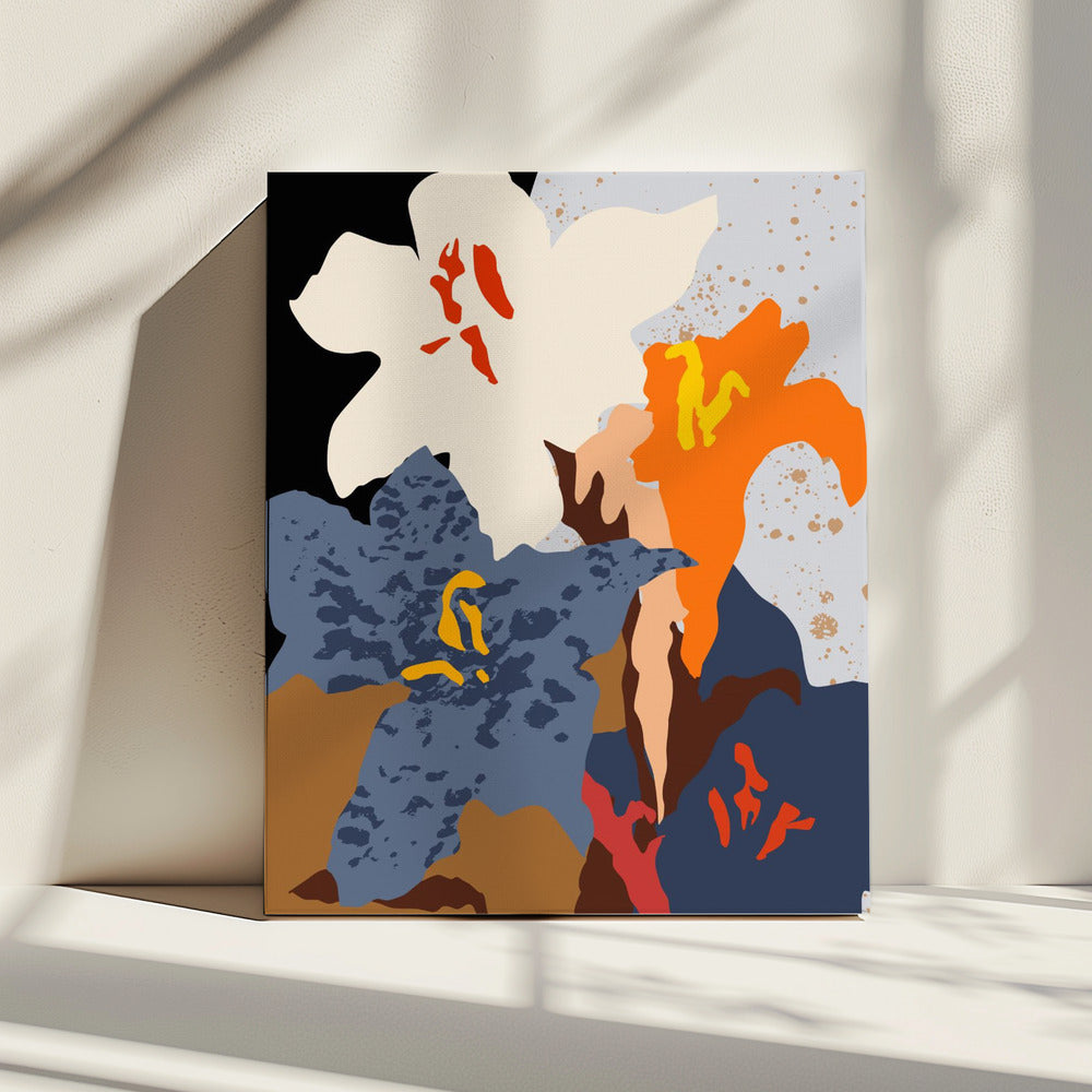 Abstracte lelies van dichtbij | Canvas