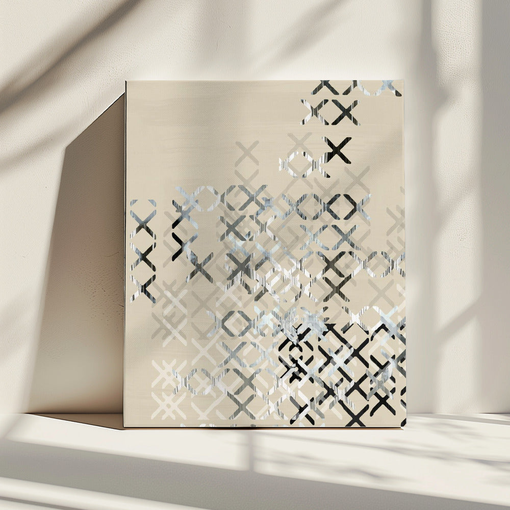 Minimal X Zwart-wit compositie 3 | Canvas