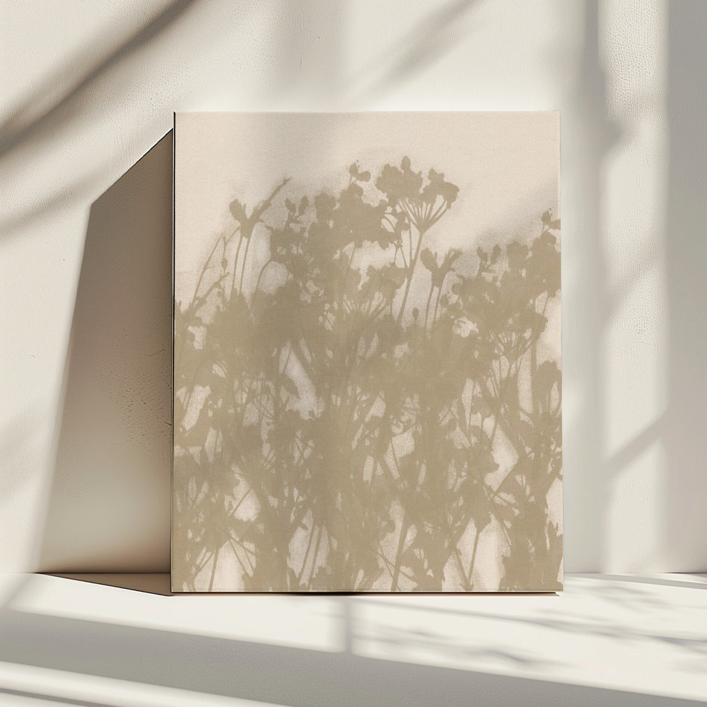 Wilde weide in oker en wit | Canvas