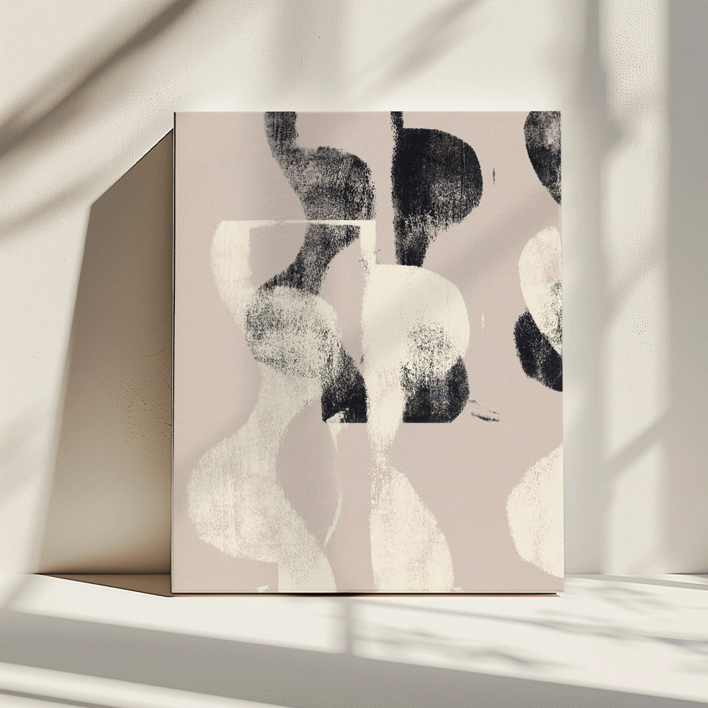 Tango – Organische vormen in zwart en beige | Canvas