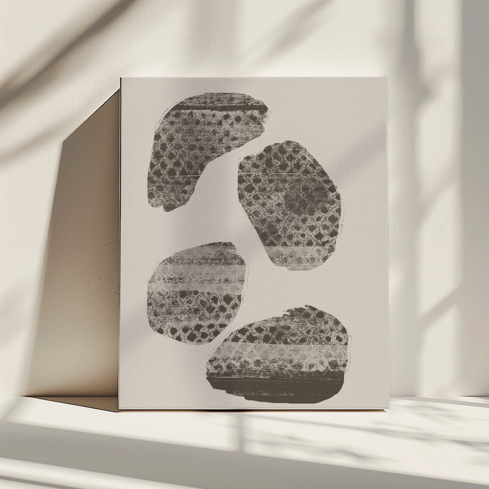Stonescape – Abstracte organische vormen in taupe en bruin | Canvas