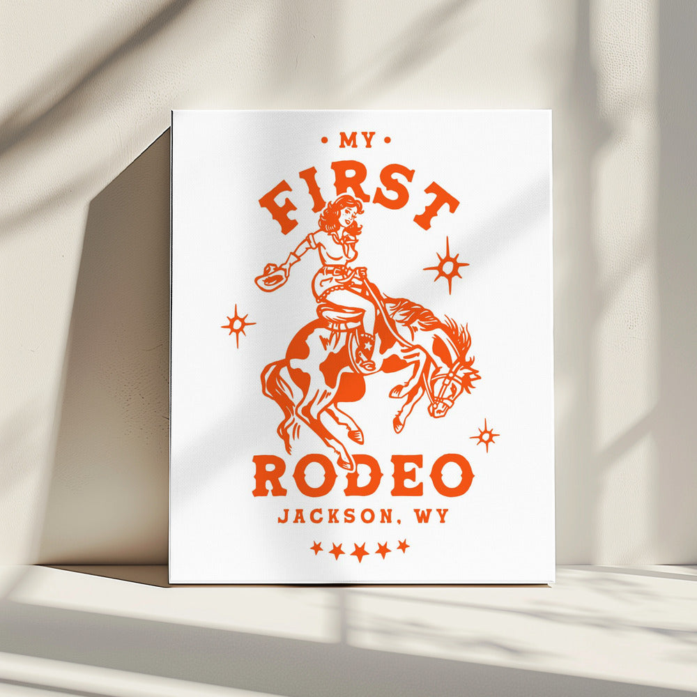 Mijn eerste rodeo Jackson Wyoming paardrijdcowgirl | Canvas