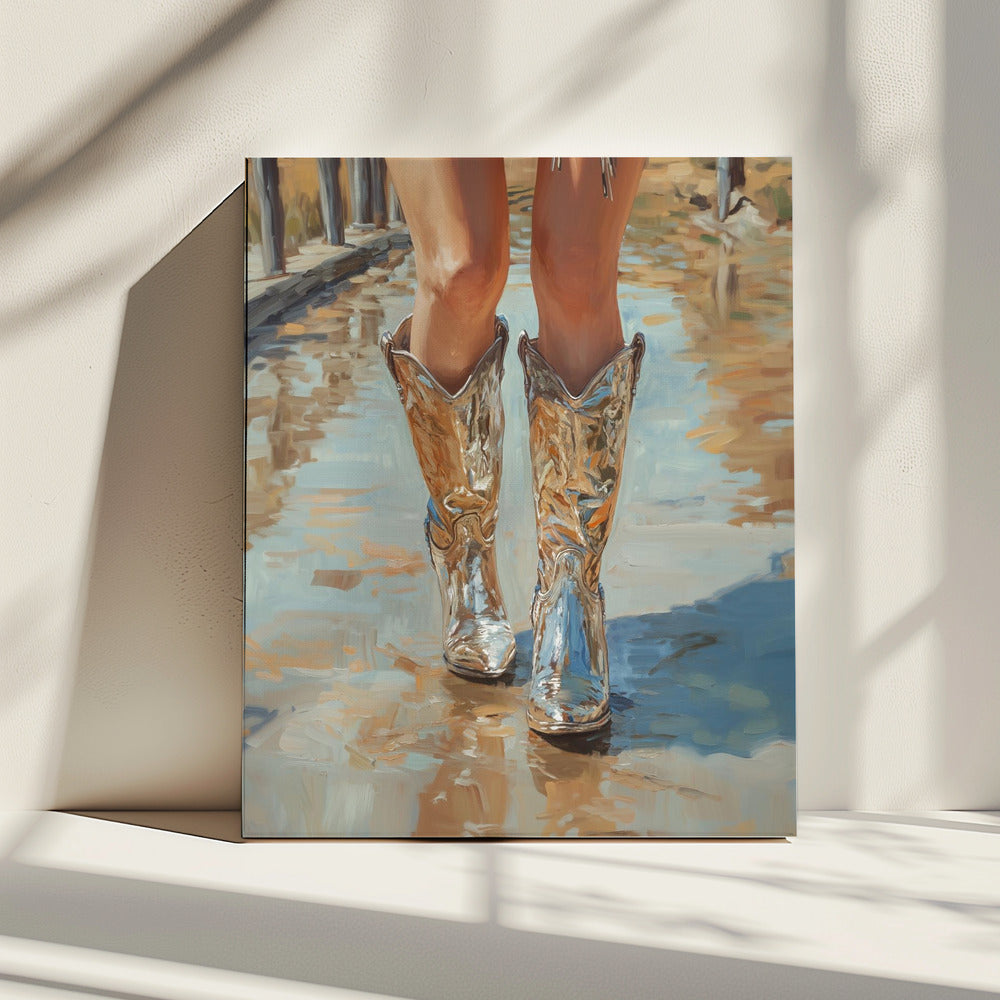 Zilveren Cowgirl | Canvas