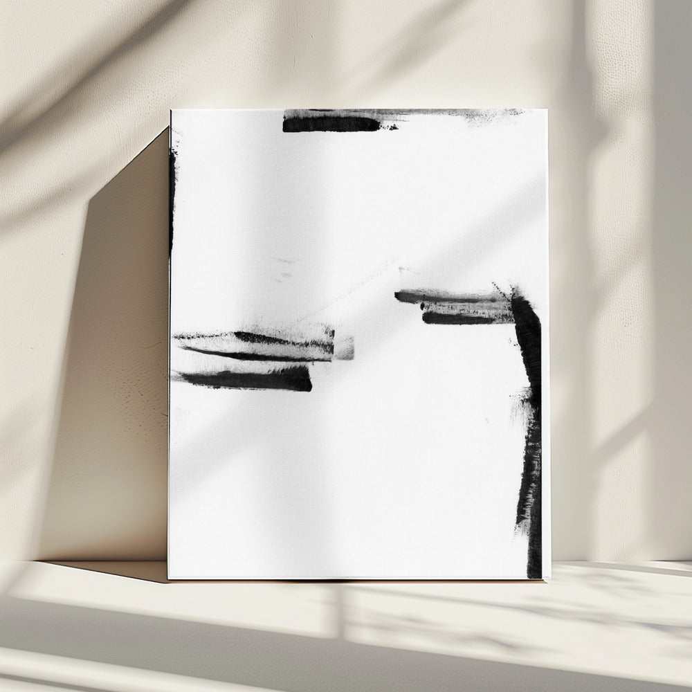 Minimaal zwart-wit abstract 1 | Canvas