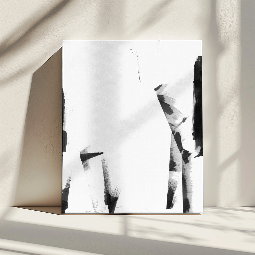 Minimaal zwart-wit abstract 3 | Canvas