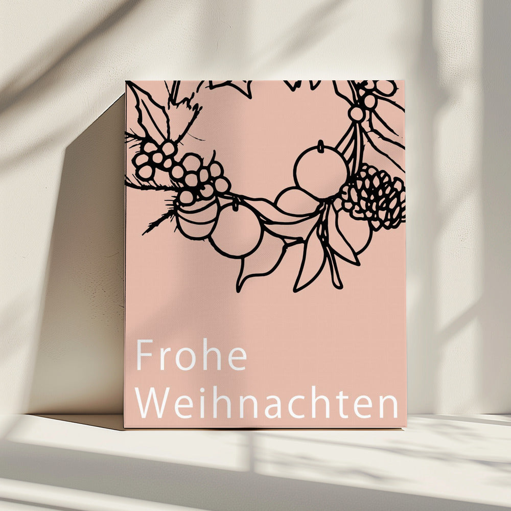 Bogen en kerstballen: Frohe Weihnachten Kerstmis | Canvas
