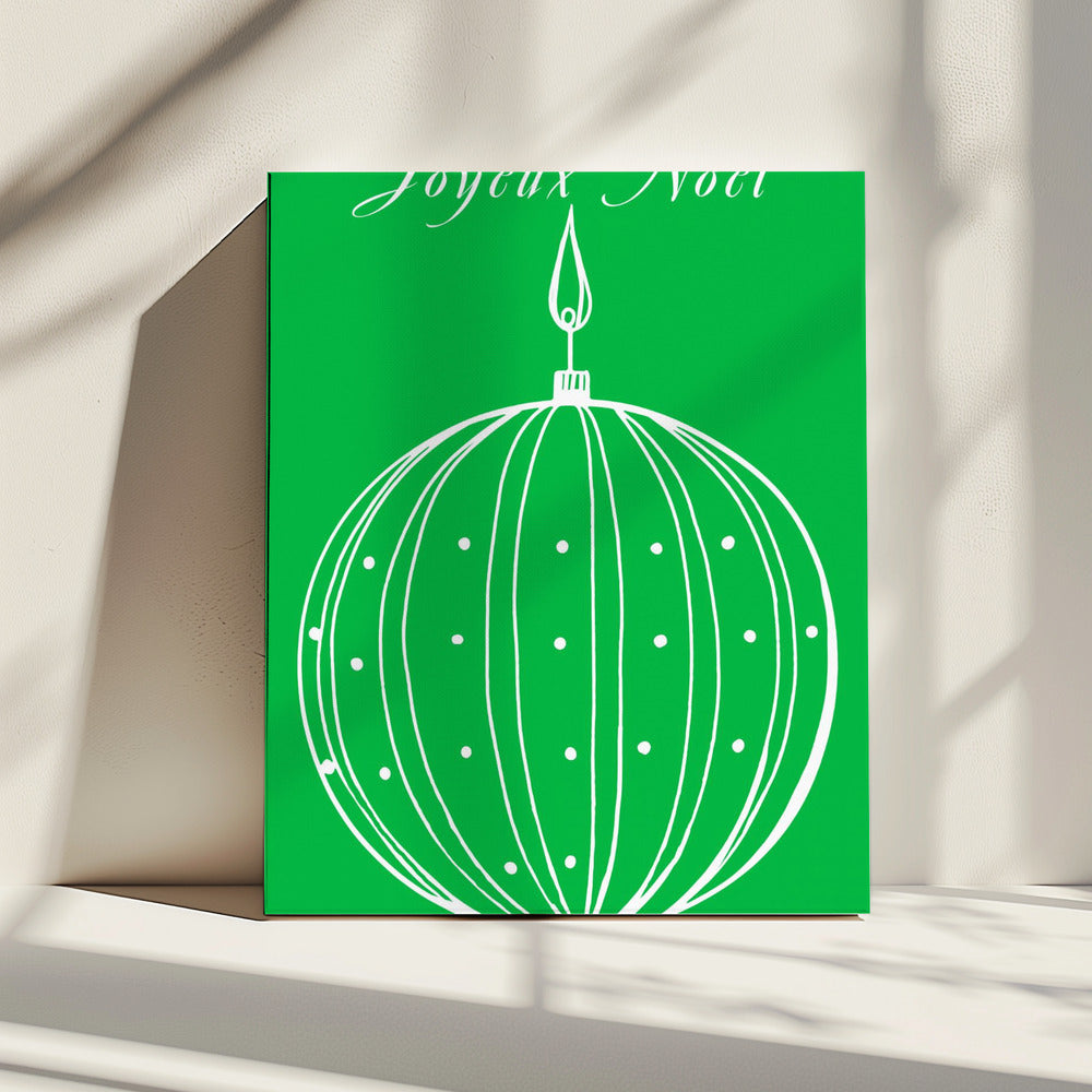 Bogen en kerstballen: Joyeux Noël Kerstmis | Canvas