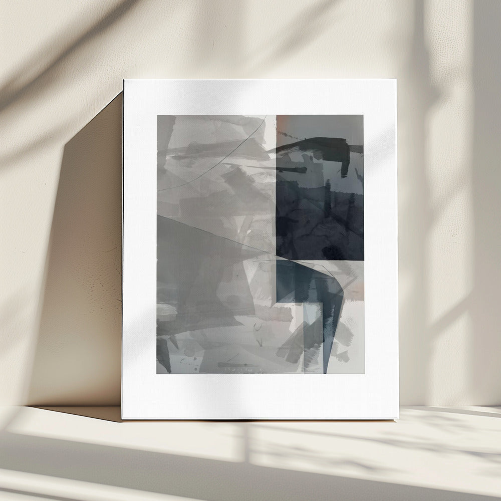 Abstract Monochroom Wassen 2 | Canvas