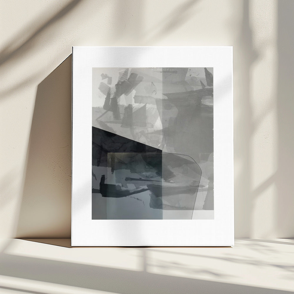 Abstract Monochroom Wassen 1 | Canvas