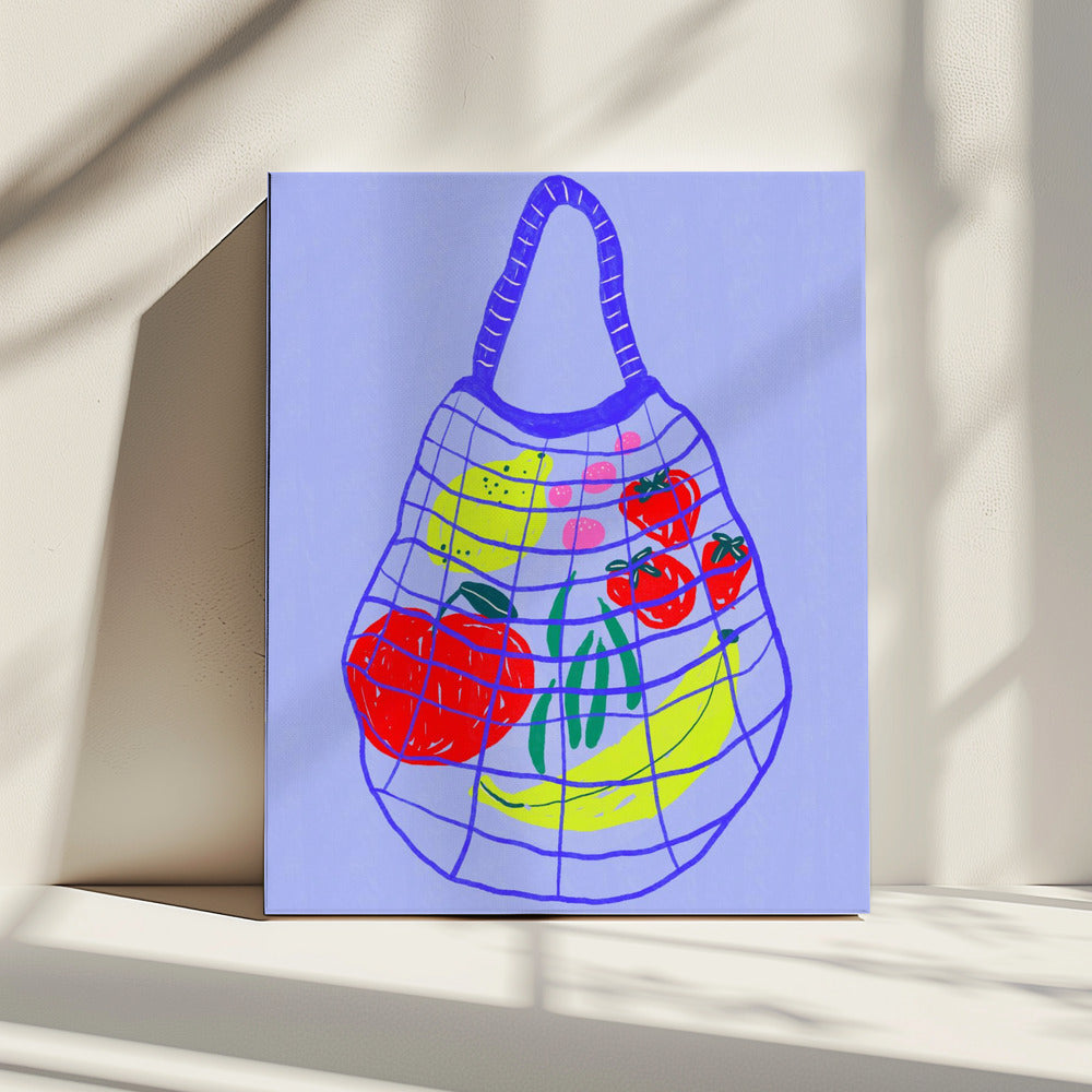 Boodschappentas Blauw | Canvas