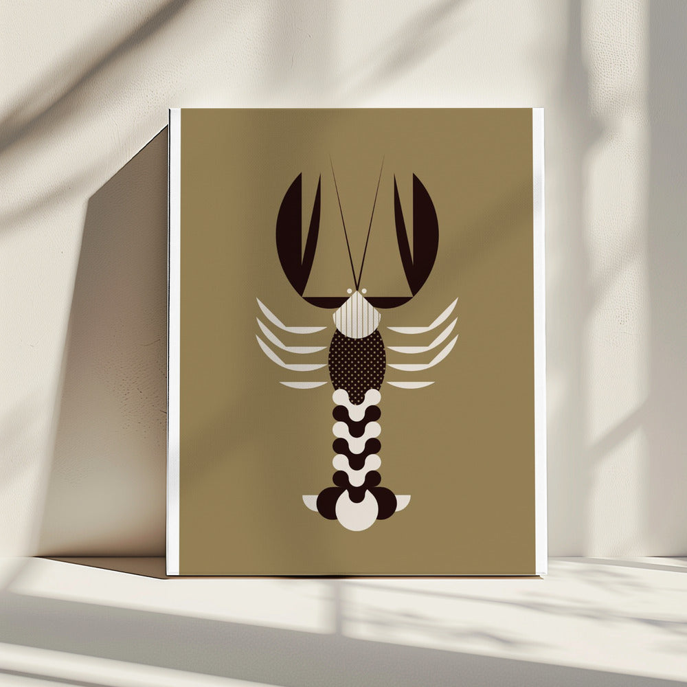 Gouden dieren - Kreeft (goud) | Canvas