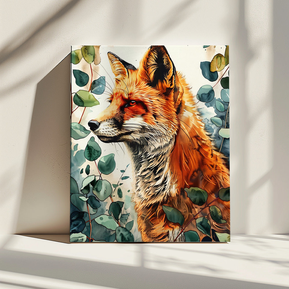 Aquarelkunst van dieren Vos 10 | Canvas