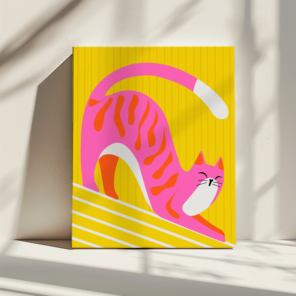 Slapende snorharen, vrolijke schattige kat | Canvas