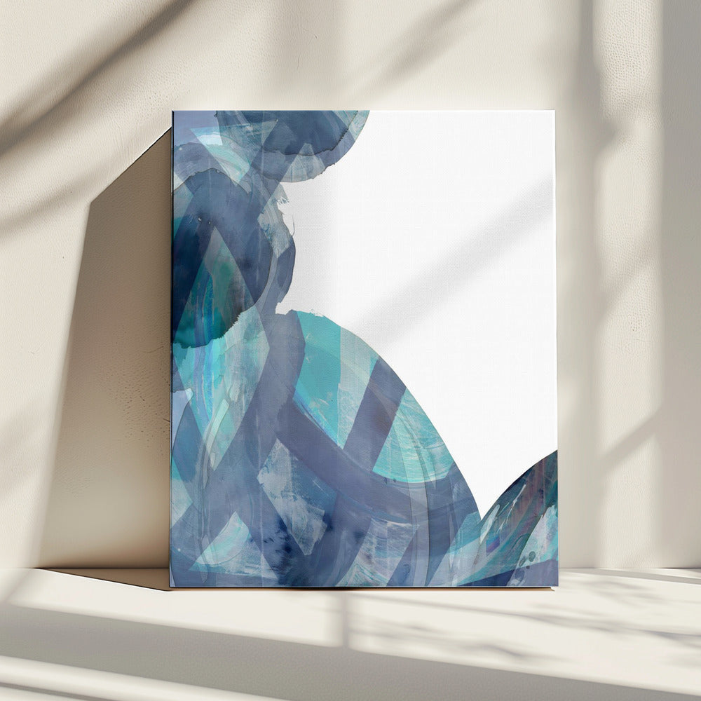 Blauwe abstracte wervelingen 1 | Canvas