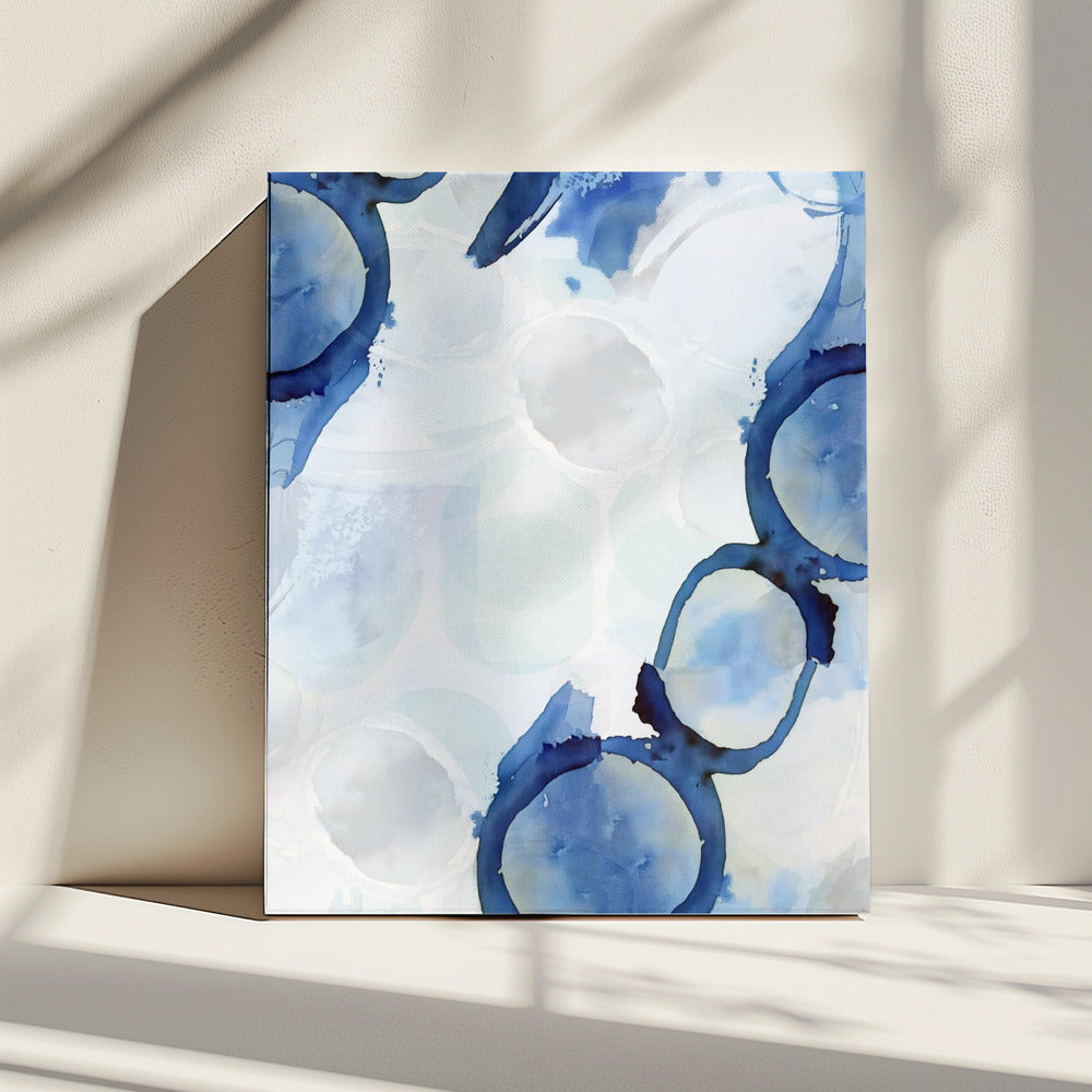 Blauwe abstracte wervelingen 3 | Canvas