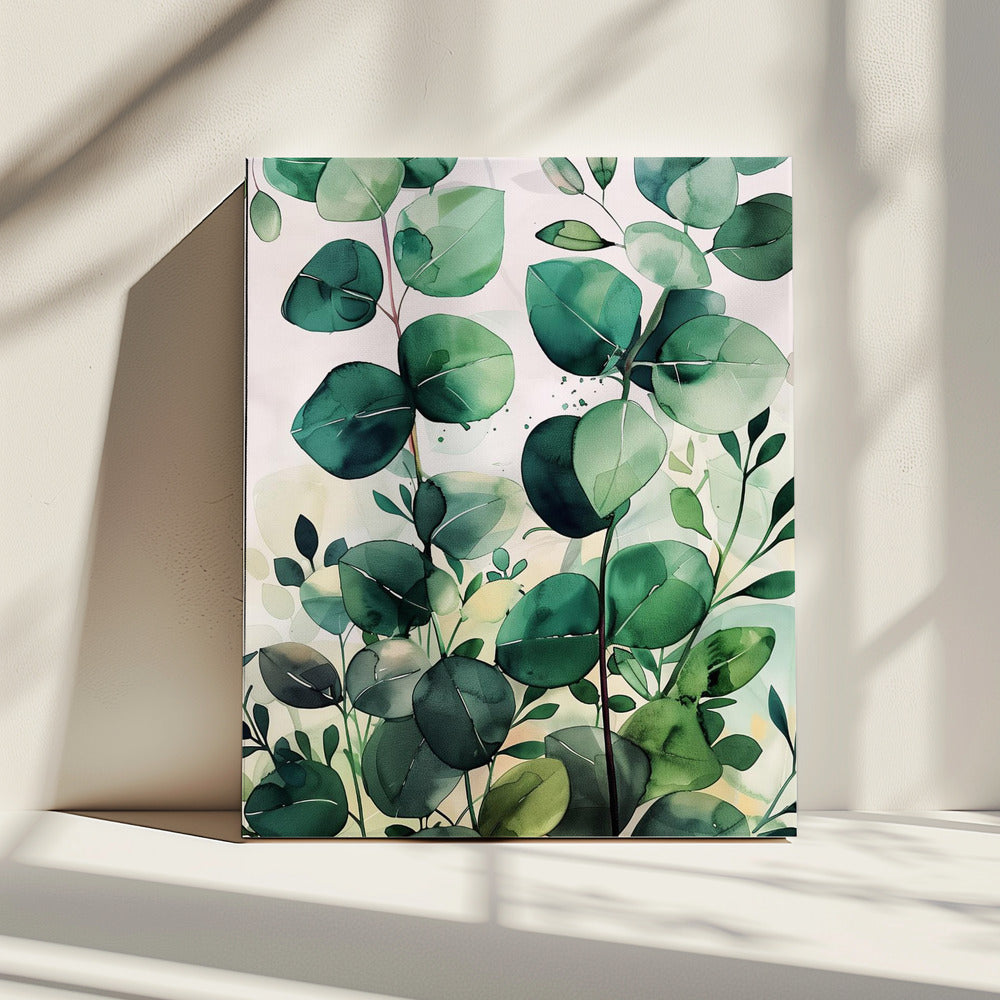 Natuurbloemen en bladeren aquarelkunst (5) | Canvas