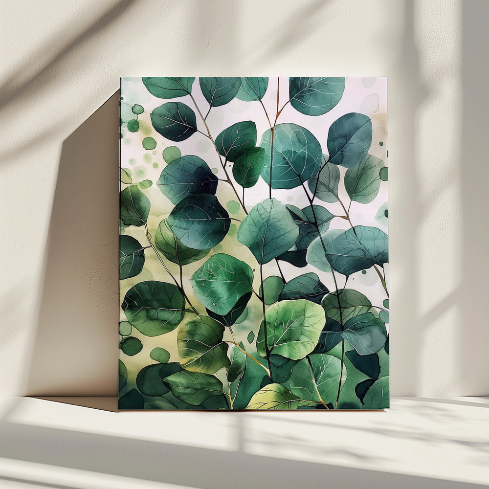 Natuurbloemen en bladeren aquarelkunst (9) | Canvas