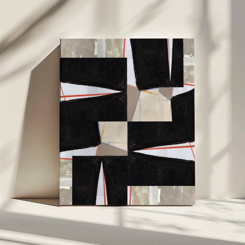 Abstracte zwarte puzzel 1 | Canvas