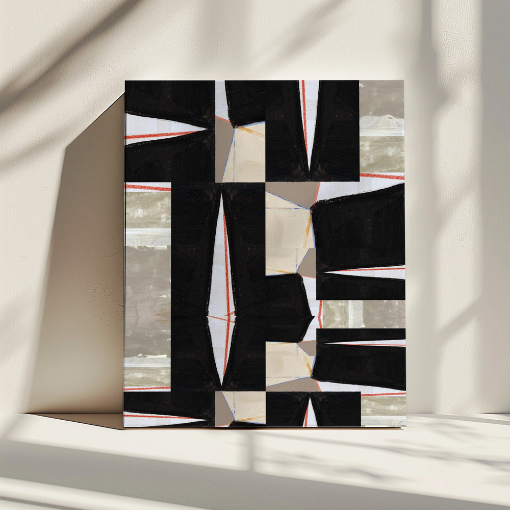 Abstracte zwarte puzzel 2 | Canvas