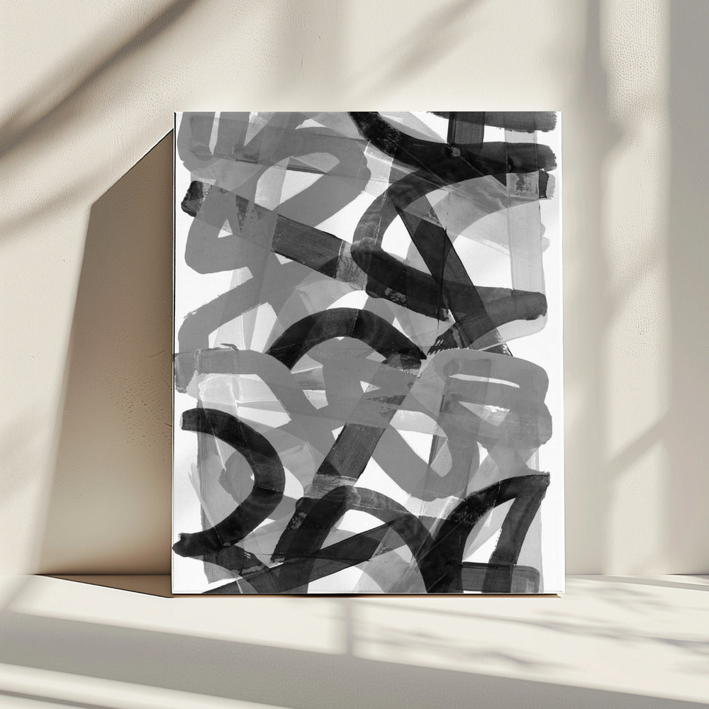 Schuifelende Stappen Zwart-Wit 2 | Canvas