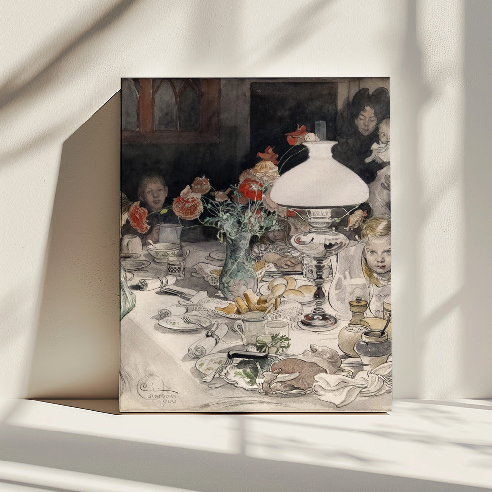 Rond de avondlamp (1900) | Canvas