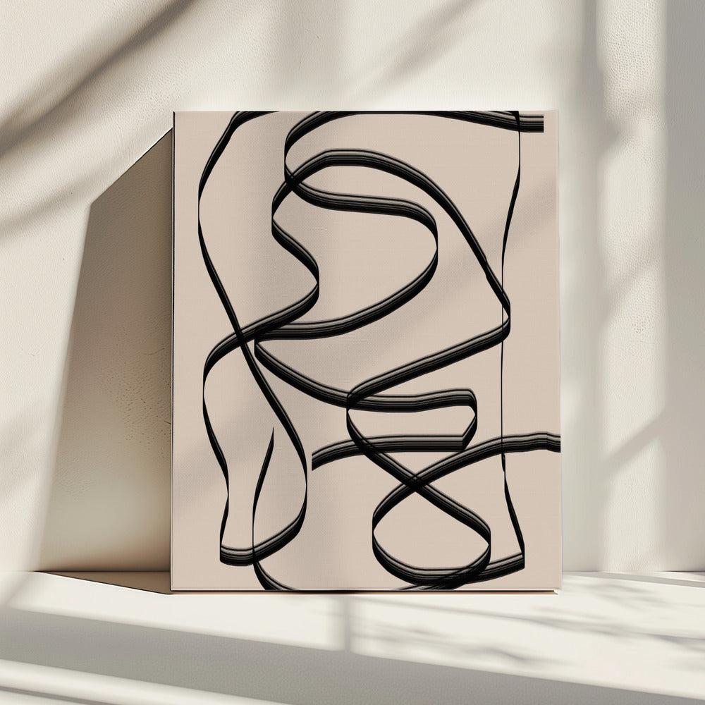 Vloeiende lijnen doolhof | Canvas