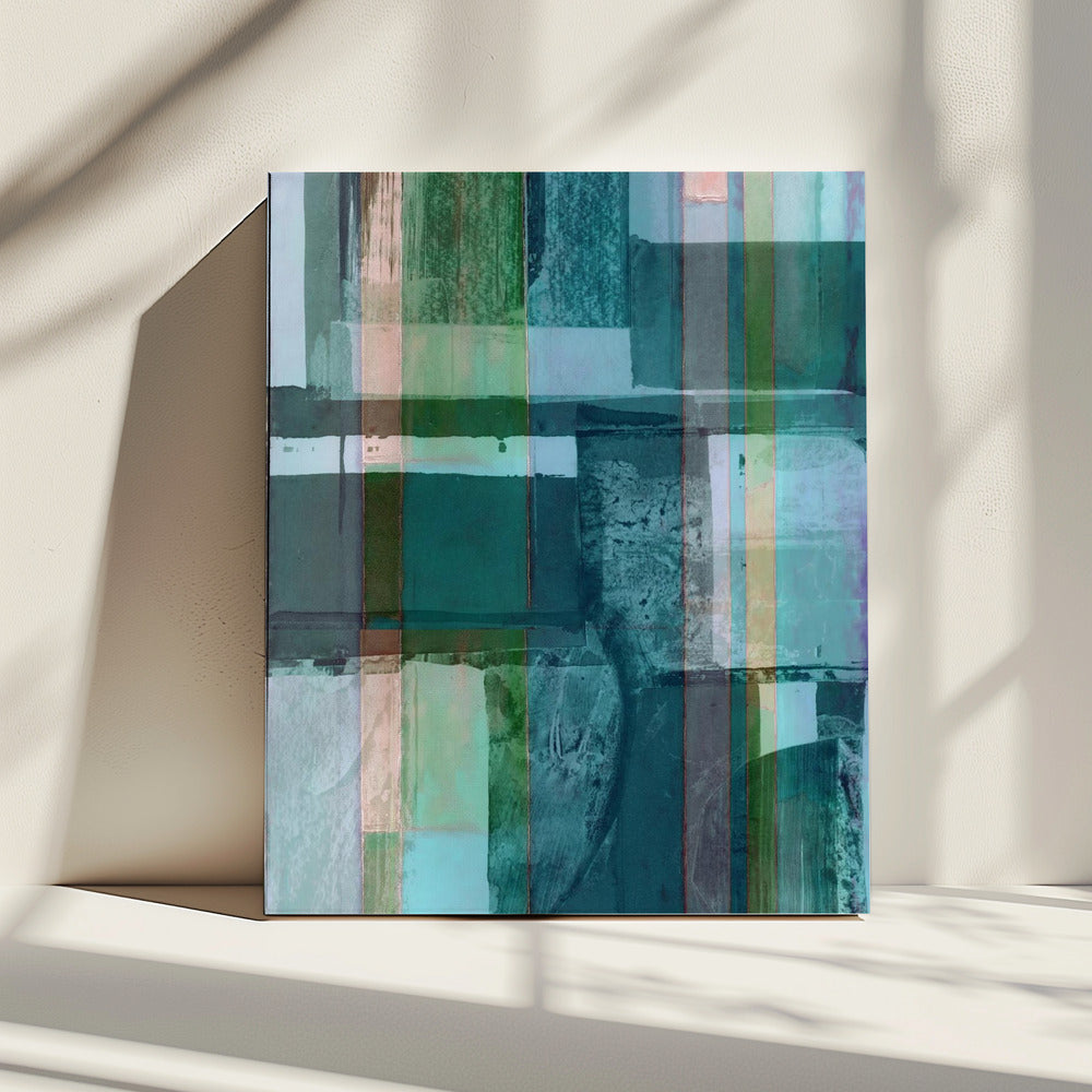 Abstracte tinten blauw en neutraal 1 | Canvas