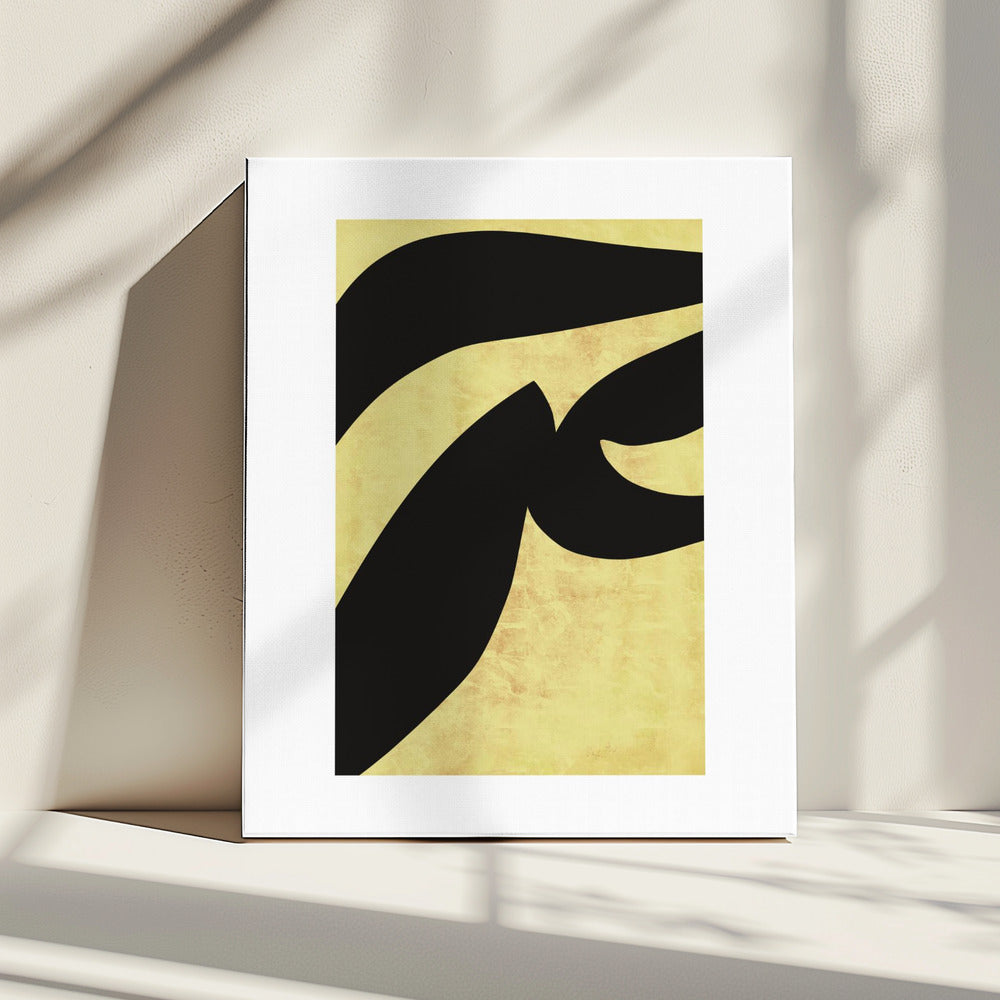 Abstracte zwarte vormen print nr. 1 | Canvas
