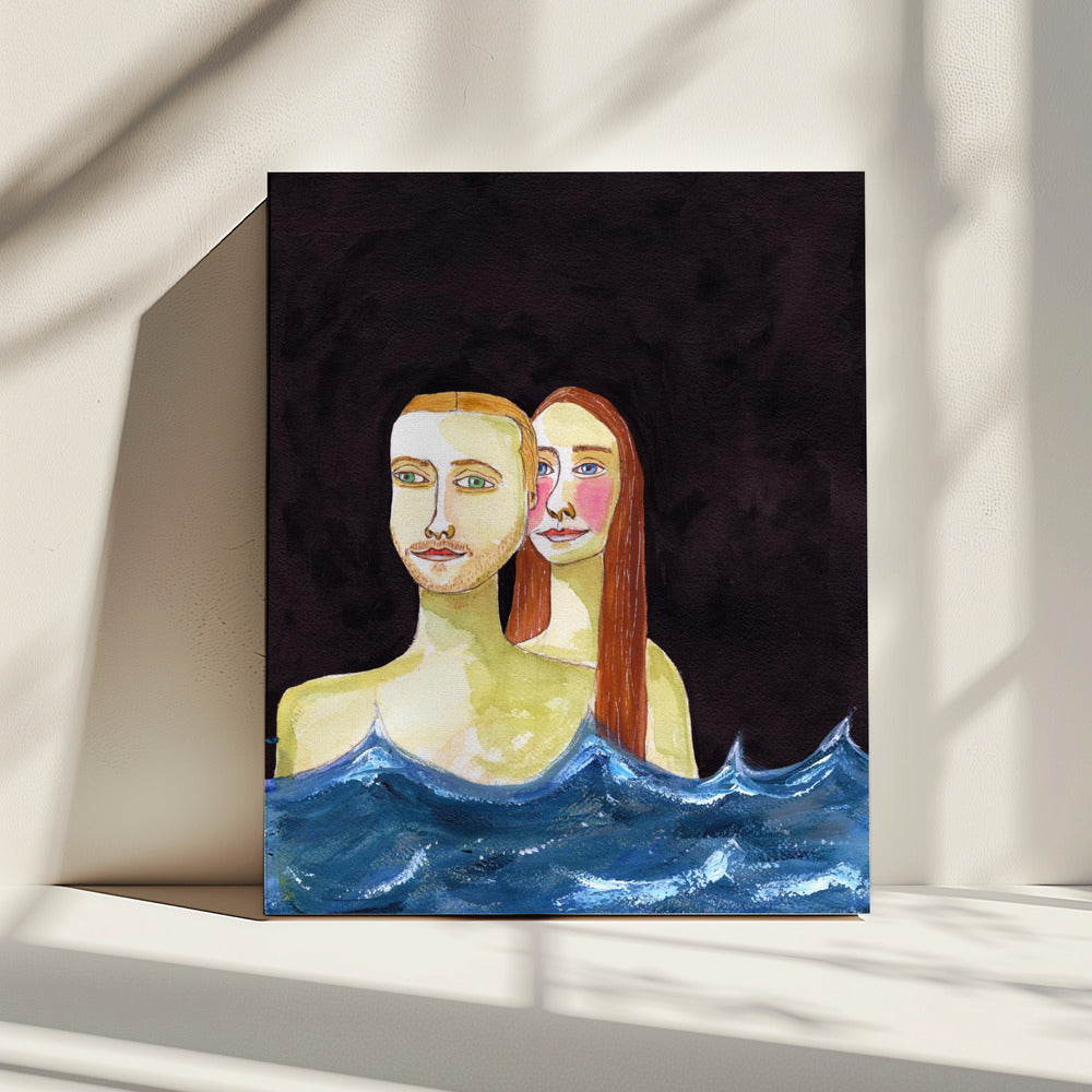 Het zwemmende paar | Canvas