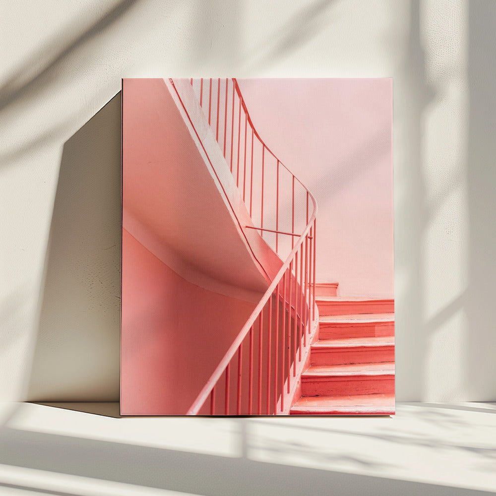 Roze Trappen Cannes | Architectonisch Minimalisme | Canvas