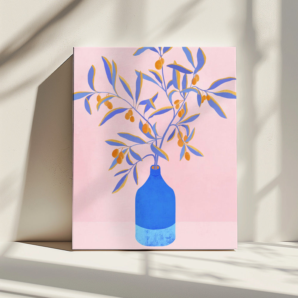 Stilleven met blauwe takken | Canvas