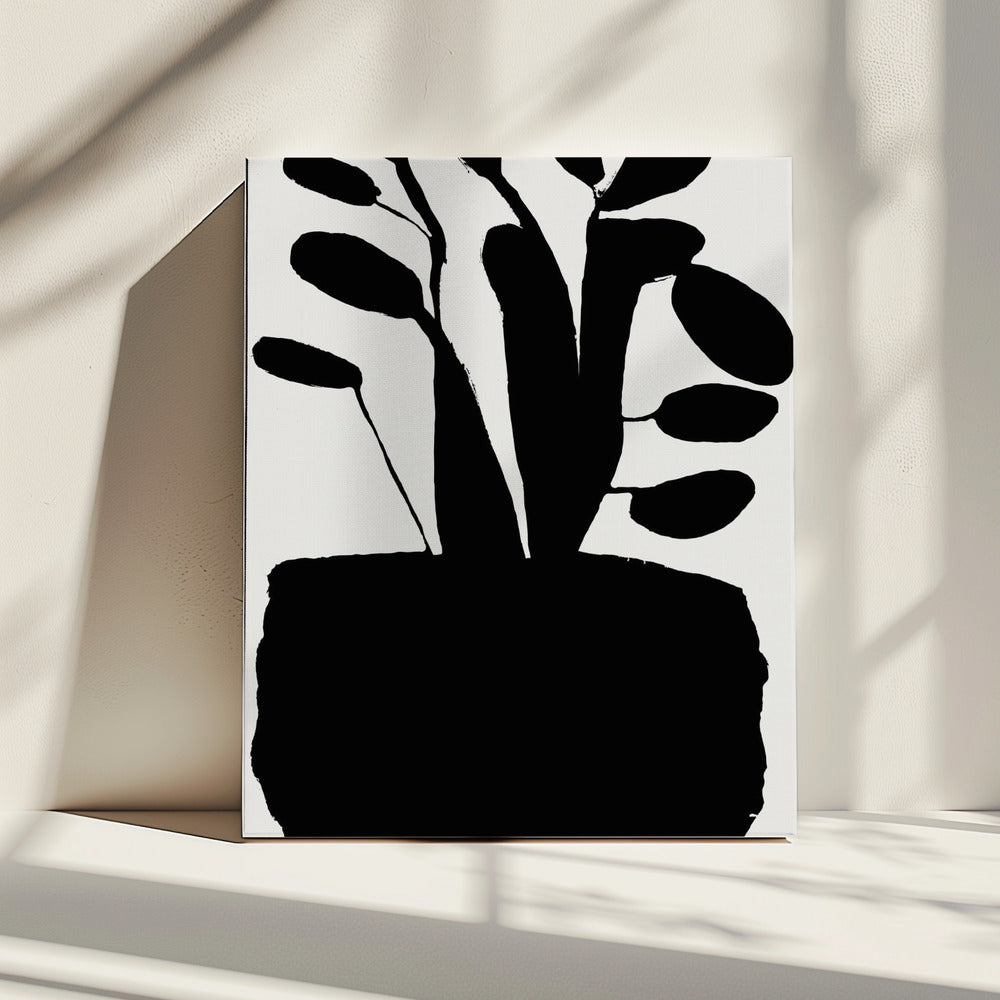 Silhouet van potplant nr. 2 | Canvas