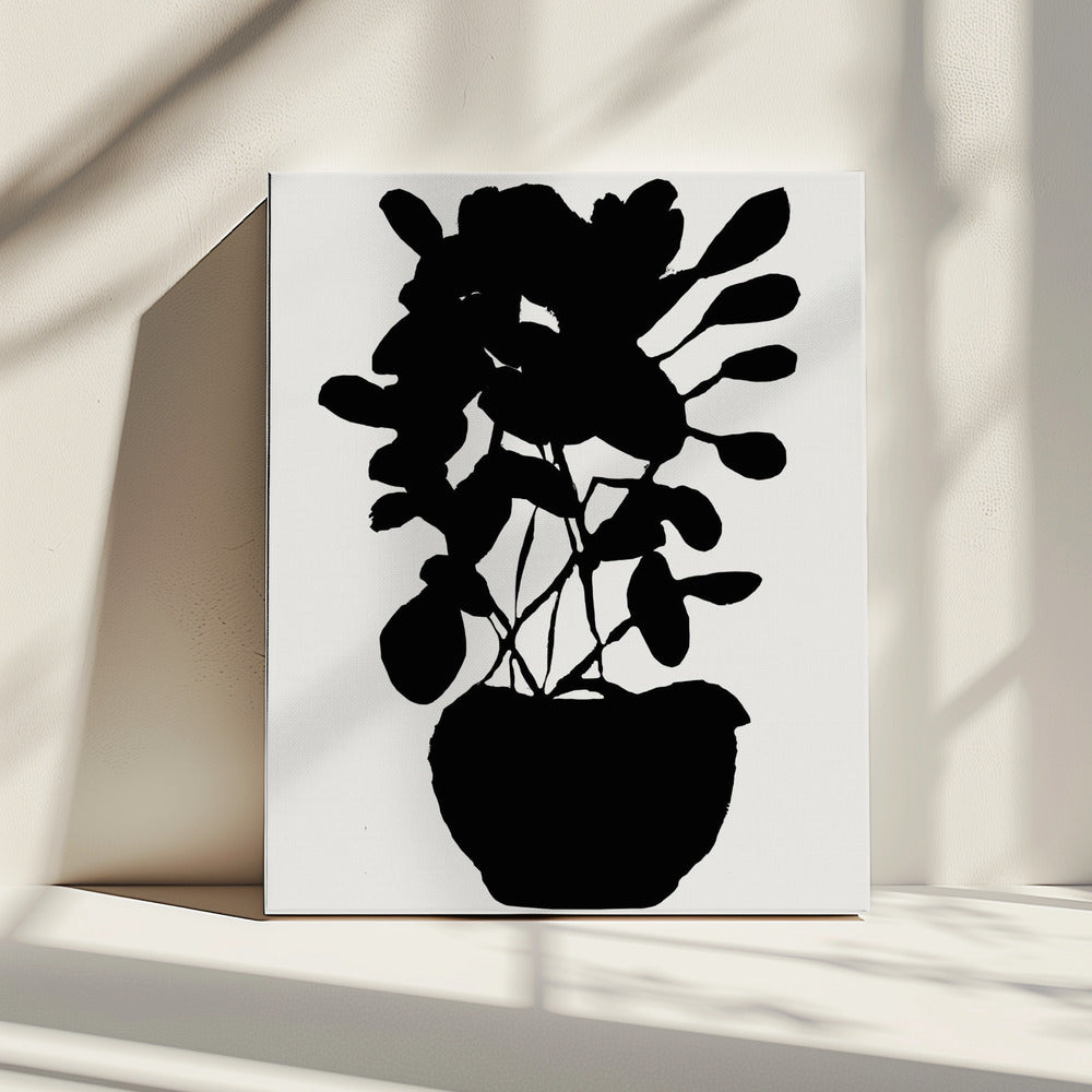 Silhouet van potplant nr. 3 | Canvas