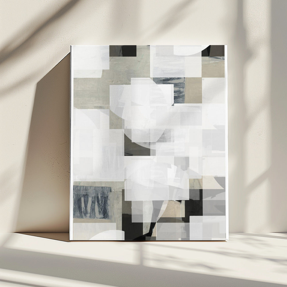 Abstracte Mocha Zwart Wit Compositie Nr. 3 | Canvas