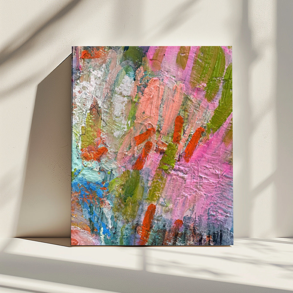 Fluisterende roze penseelstreken | Canvas