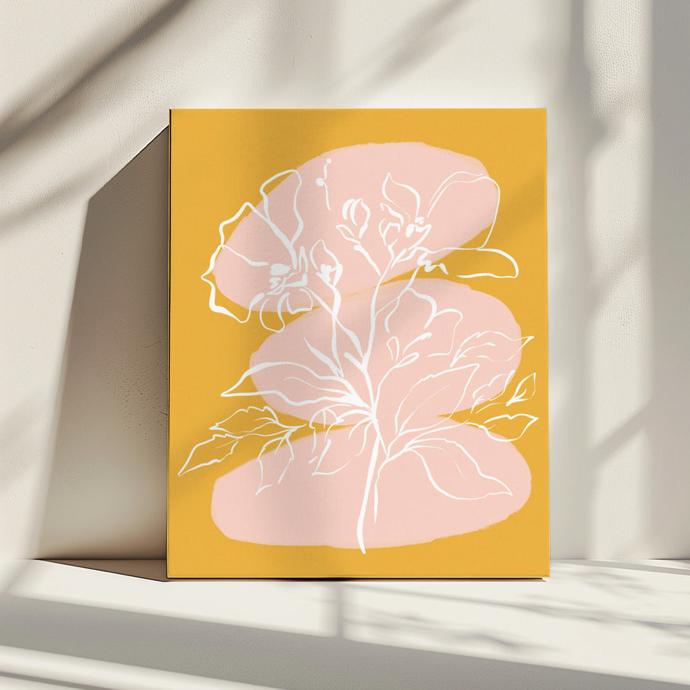 Bloemblaadjessilhouetten | Canvas