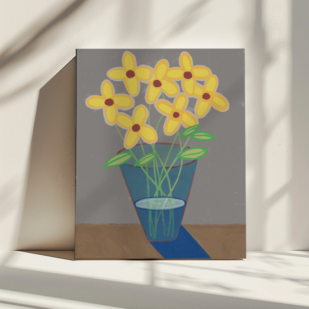 Madeliefjes in vaas | Canvas