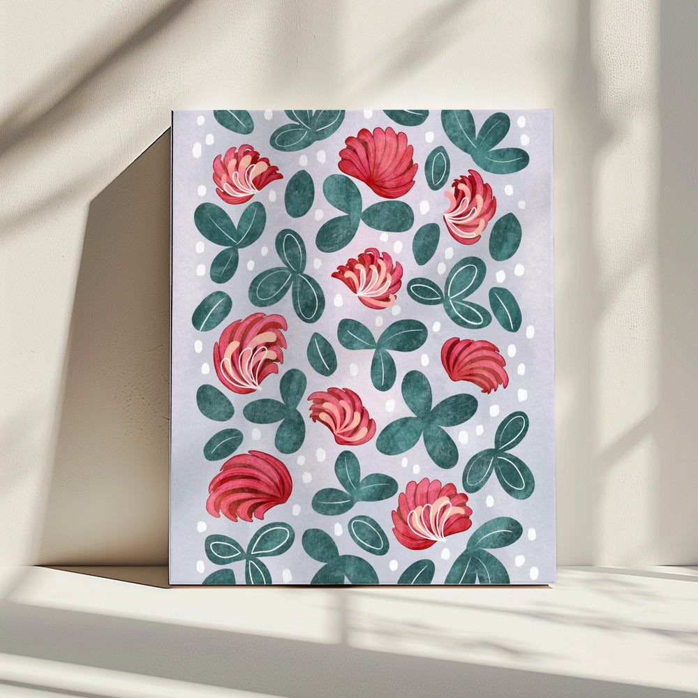 Rode bloemen III | Canvas