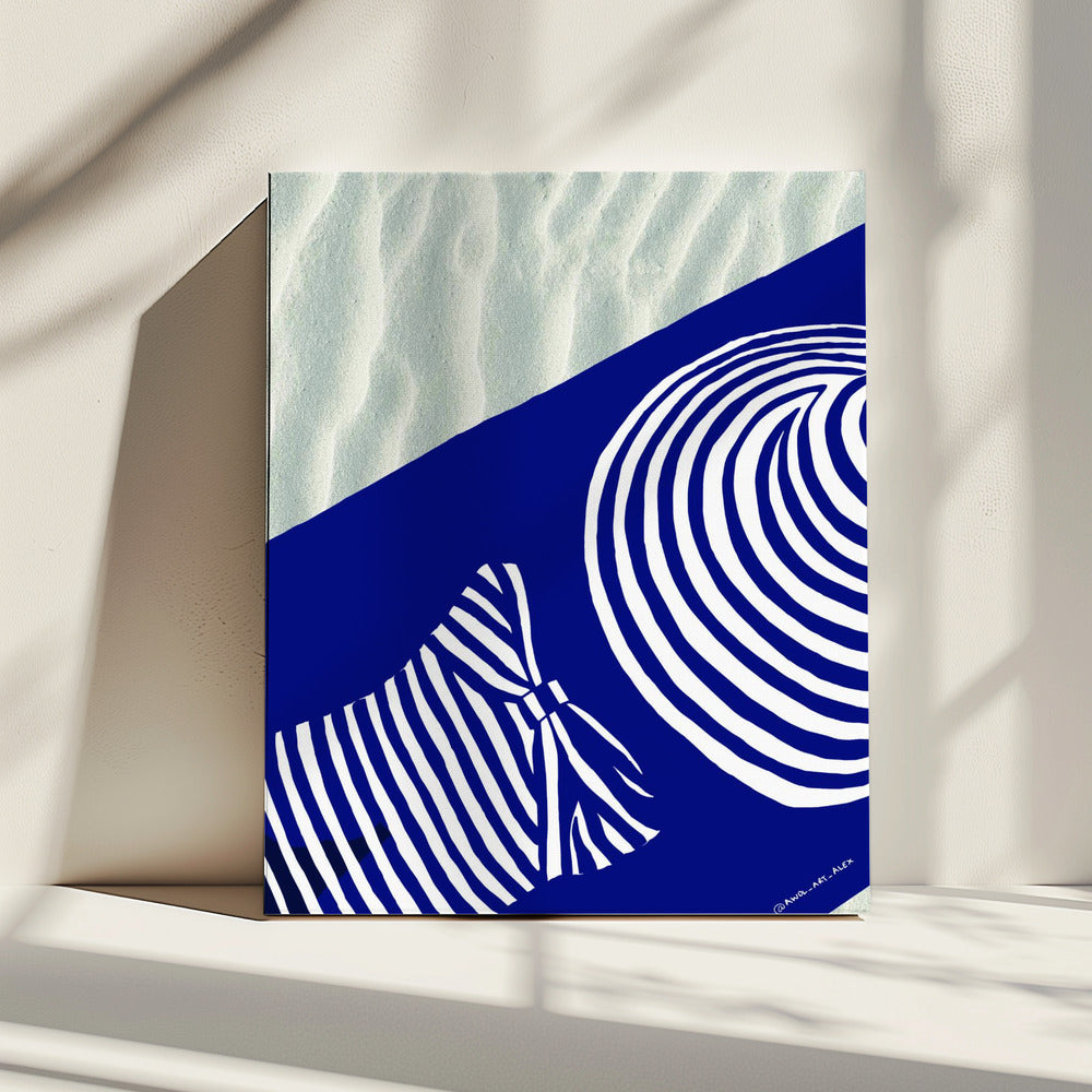 Strandmuurkunst, Zonnen aan de Middellandse Zee Kunstdruk | Canvas
